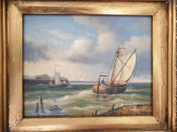 Obraz olej płótno w pięknej ramie , sygnowany , Biggs&Sons.