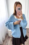 Kardigan baby blue niebieski sweter narzutka wiosenny pastelowy wiosna