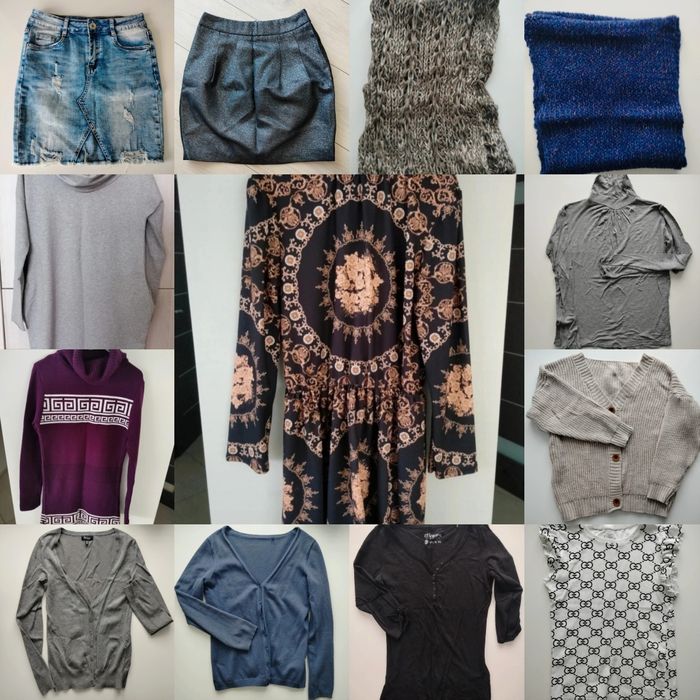 Paka ubrań swetry bluzki sukienka