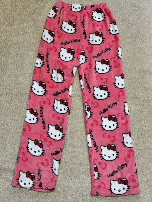 Нові піжамні штани Hello Kitty рожеві плюшеві XS-S