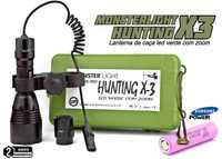 Kit lanterna para esperas Hunting X-3 led verde 3200 lumens com zoom