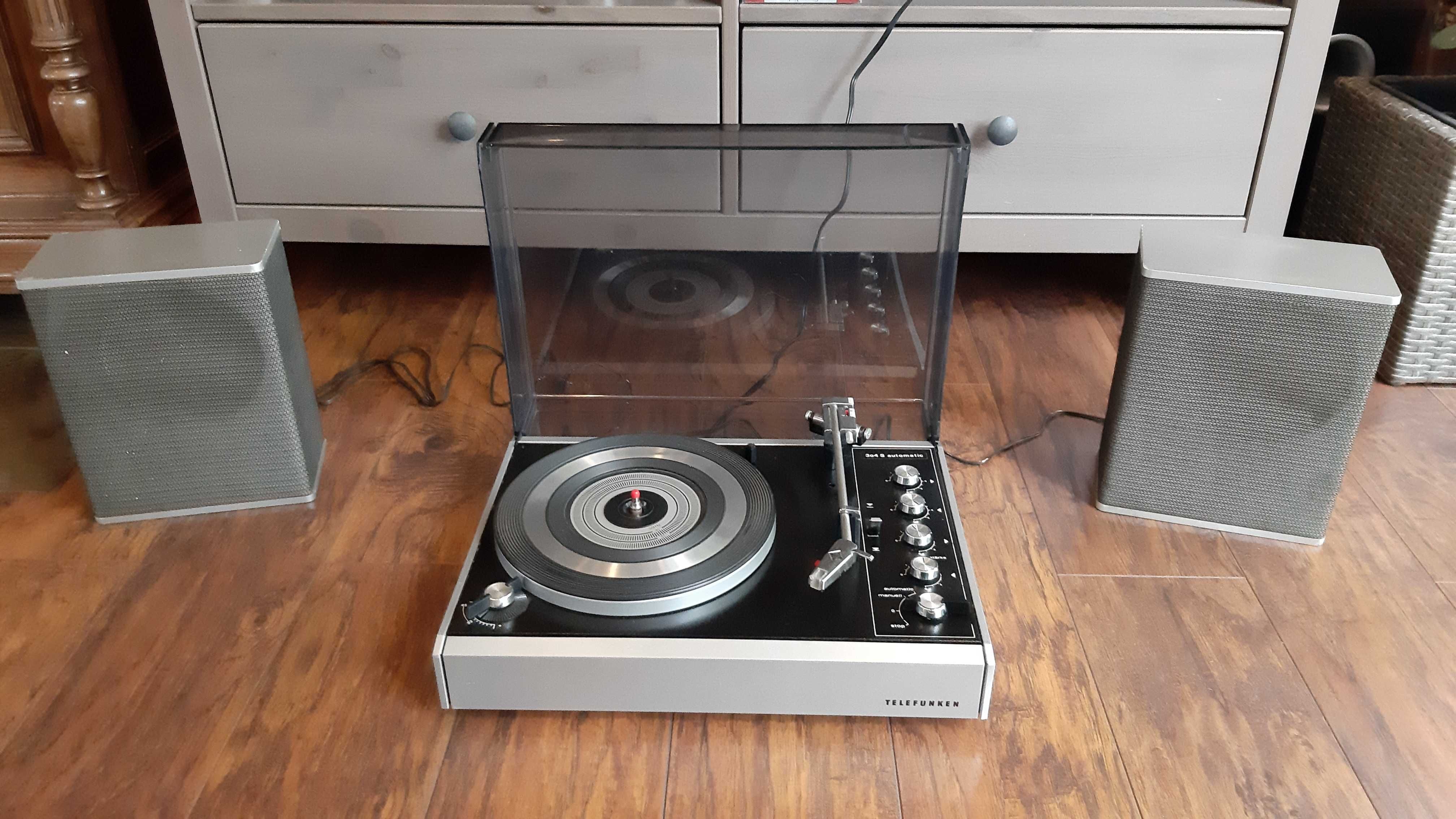 Gramofon Telefunken 304 S ze wzmacniaczem, Vintage, Unikat!