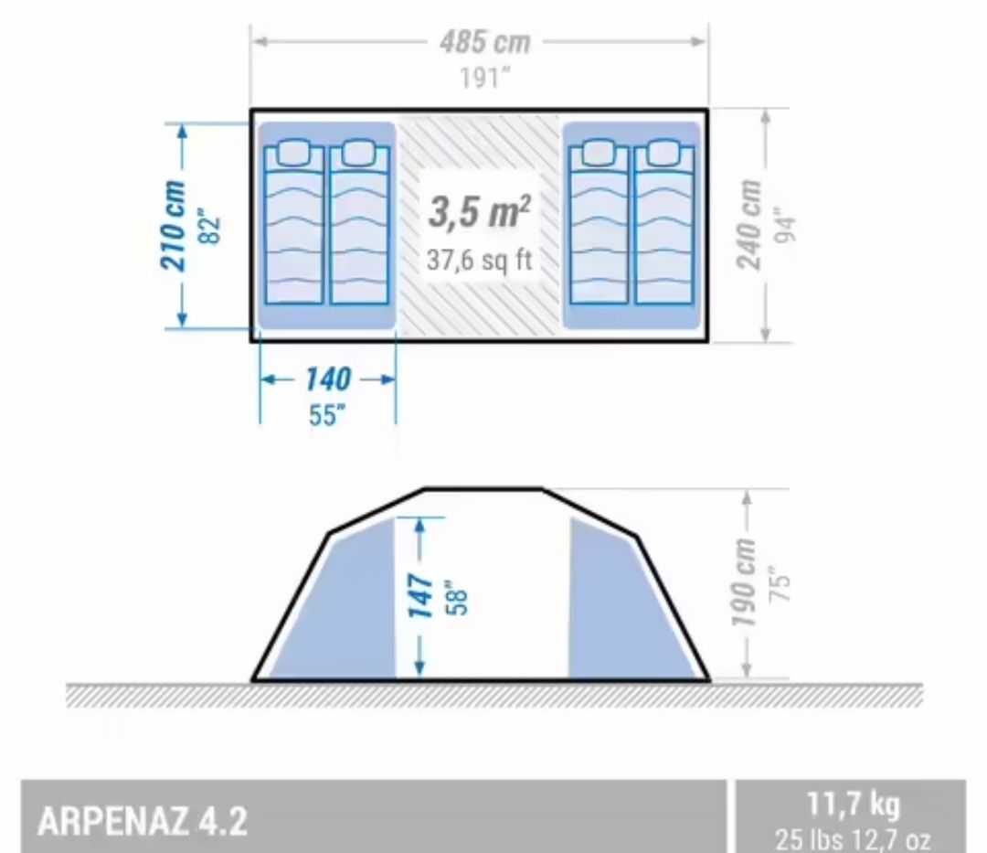 Tenda para 4 pessoas