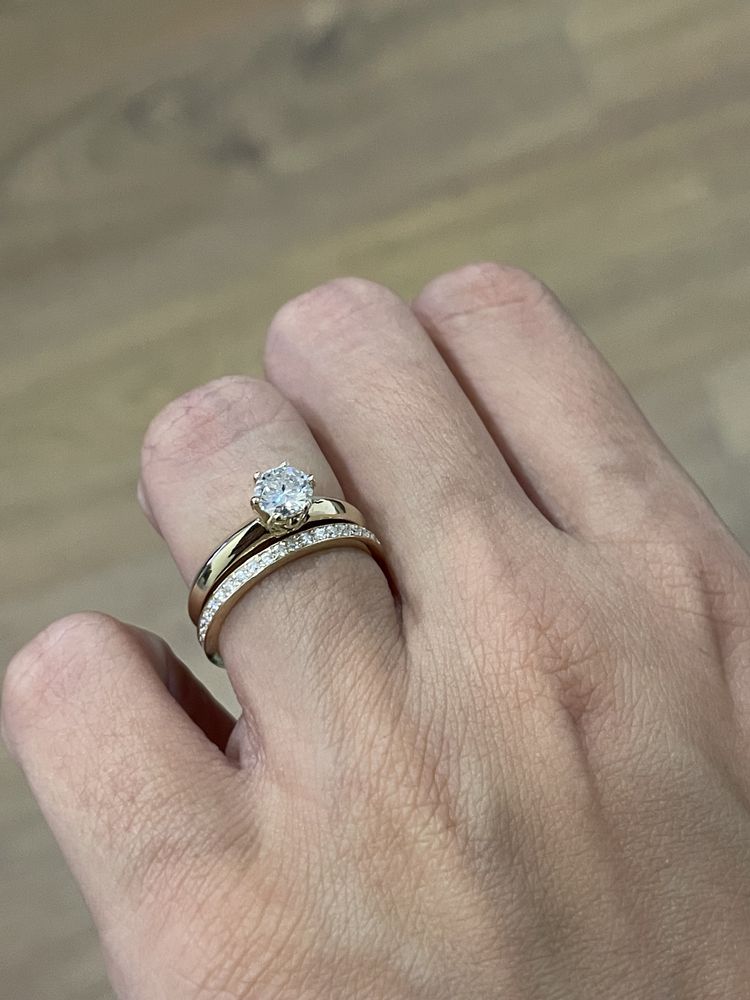 Классическое кольцо в золоте 585 муассанит 0.50ct GRA