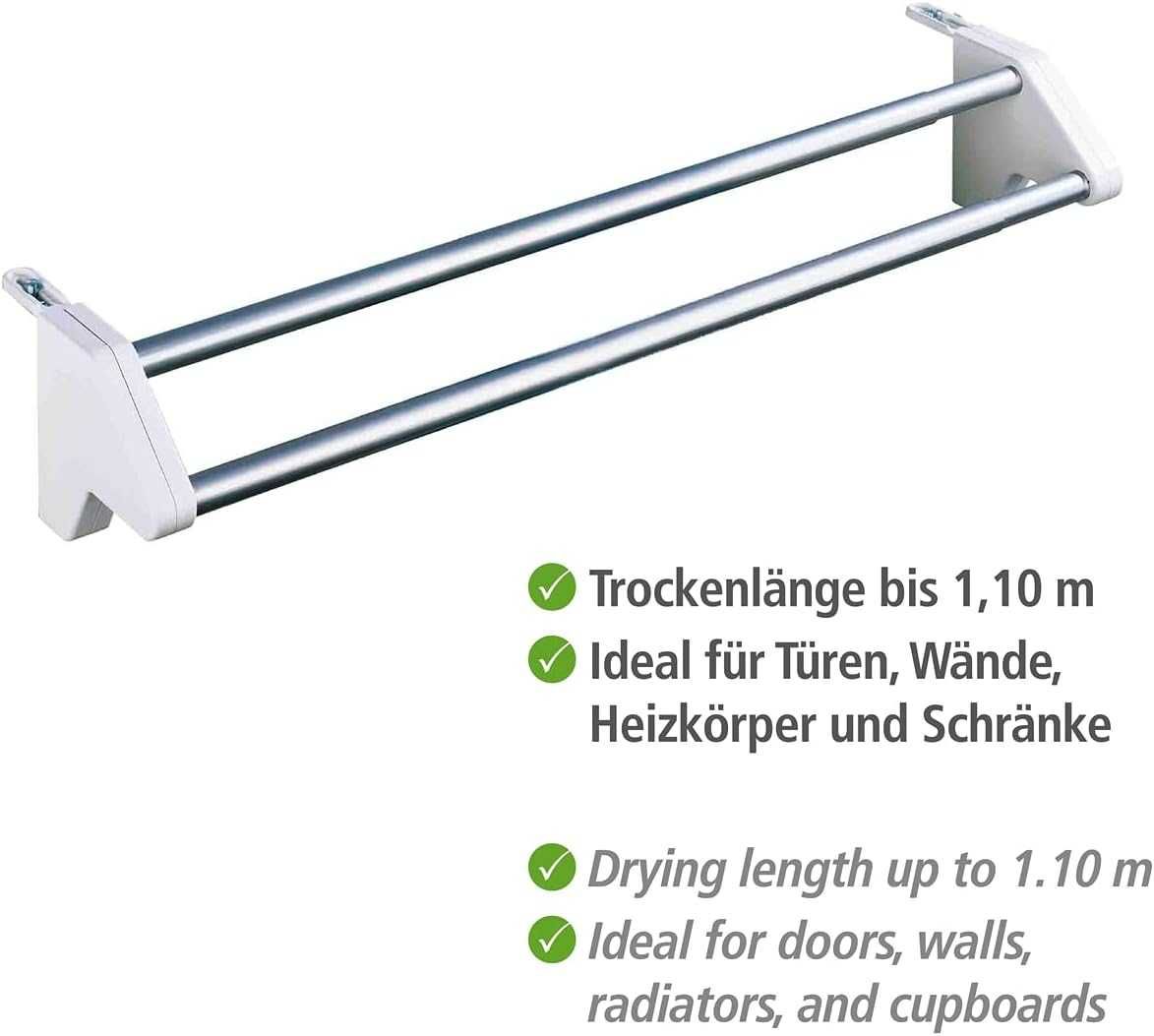 Wenko Suszarka Do Ubrań Twin Aluminiowa 60 x 13 x 11,5 Cm