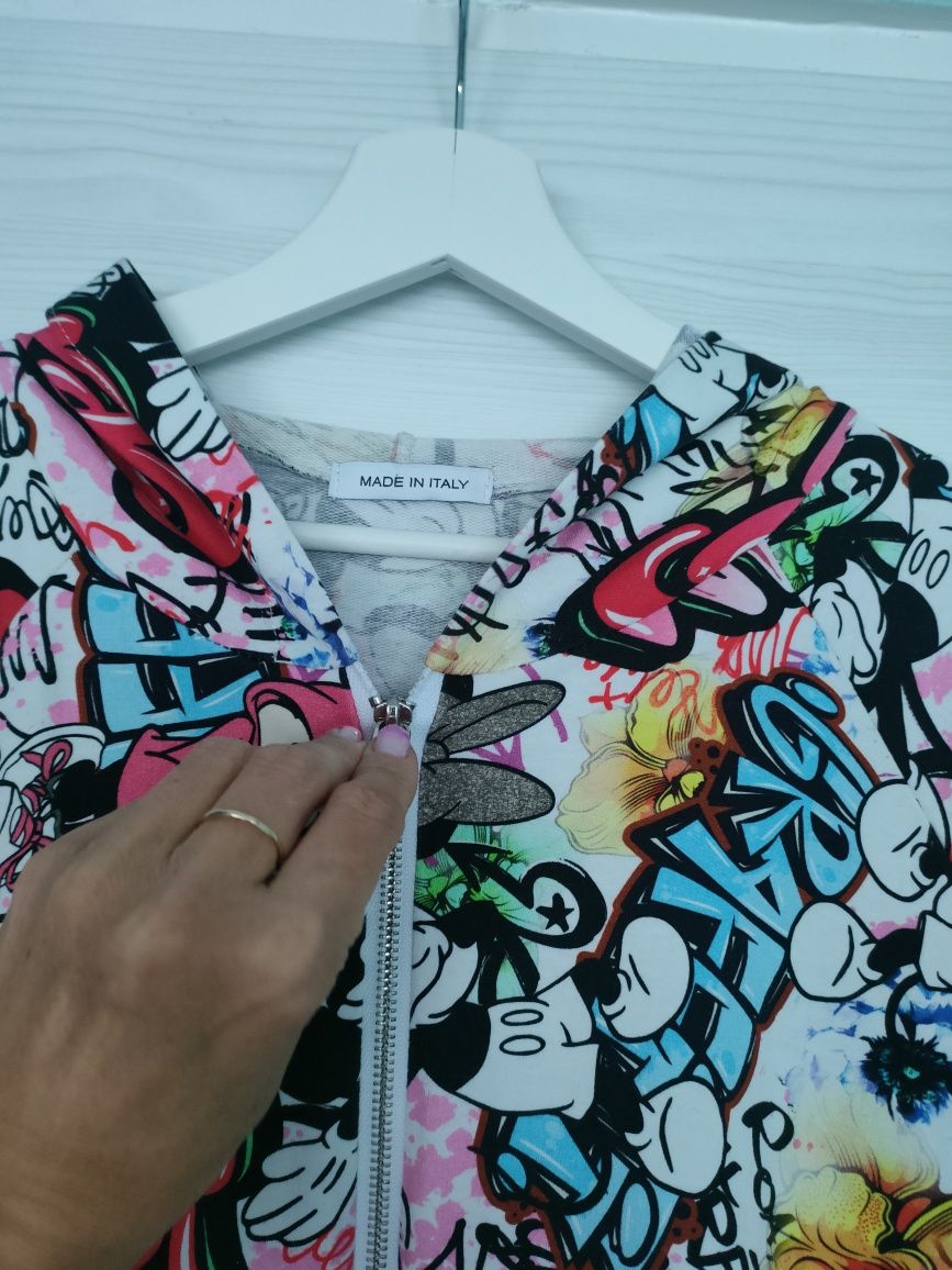 Bluza narzutka włoska print bajkowy