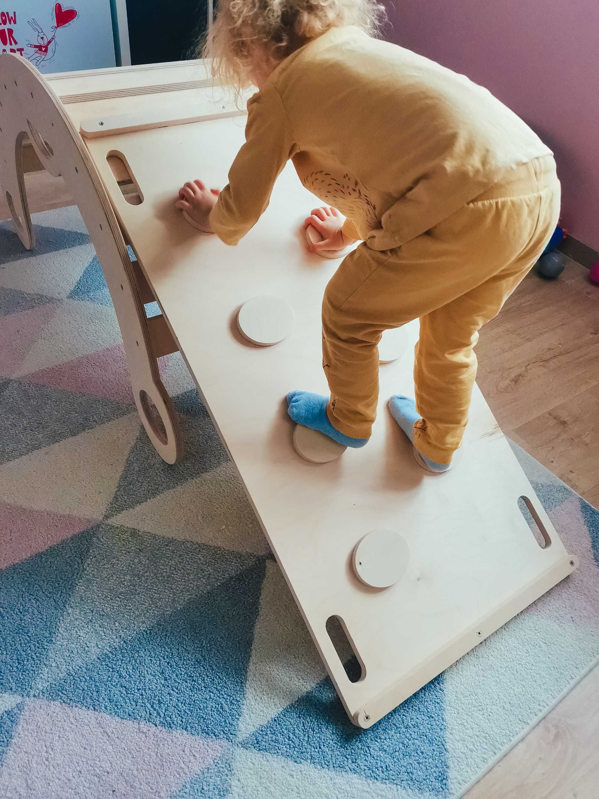 Bujak, zjeżdżalnia, ścianka wspinaczkowa, równoważnia, 4w1 montessori