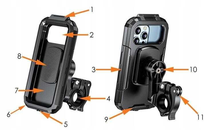 Motocyklowy uchwyt + etui na telefon QUIKLOX 6,5"