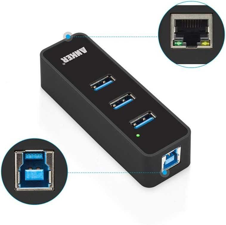 USB Хаб Anker AH212 USB 3.0 Type-A RJ45