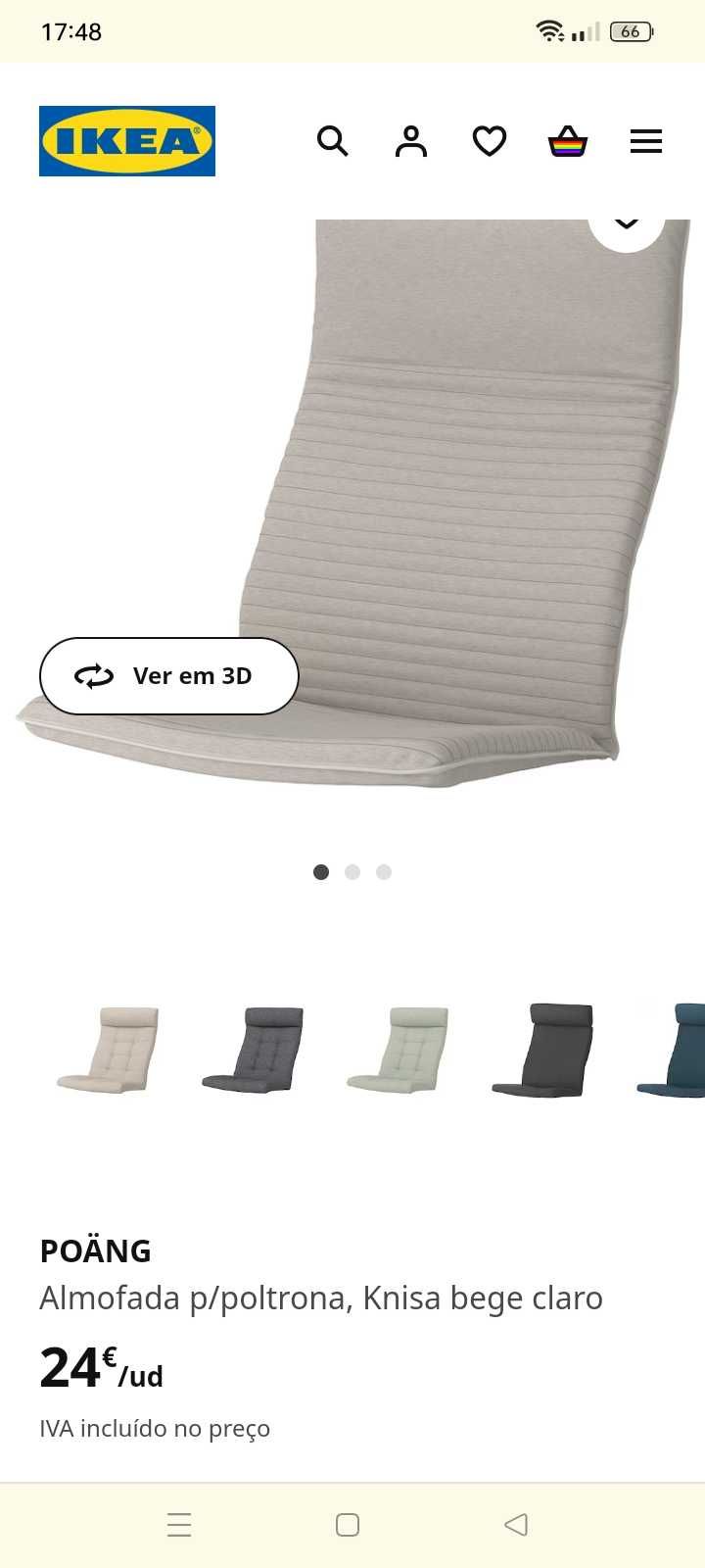 Poltrona ikea Pello com almofada Poeng