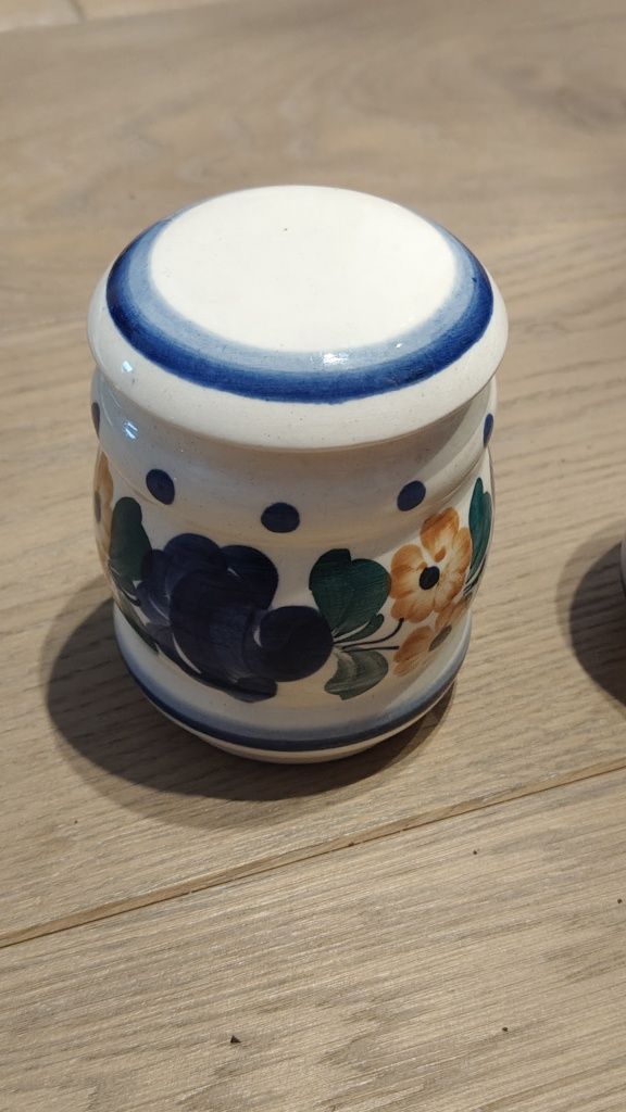 Słoiczek fajans Włocławek, 9cm, przykrywka
