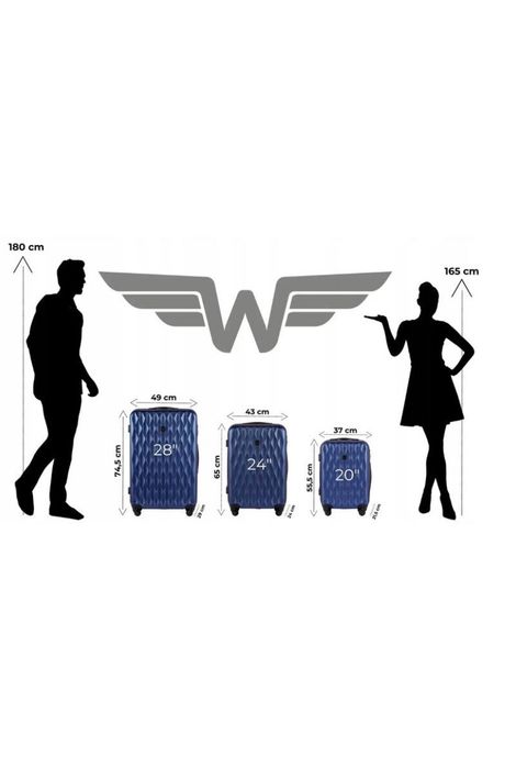 Валіза Чемодан Wings  на 4 колесах полікарбонова