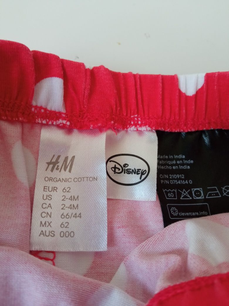 Conjunto body, tapa fralda e touca bebé 2-4 meses - Minnie Disney H&M