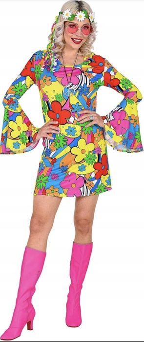 Sukienka S hipiska hipisowska w stylu lat 70 80 retro vintage