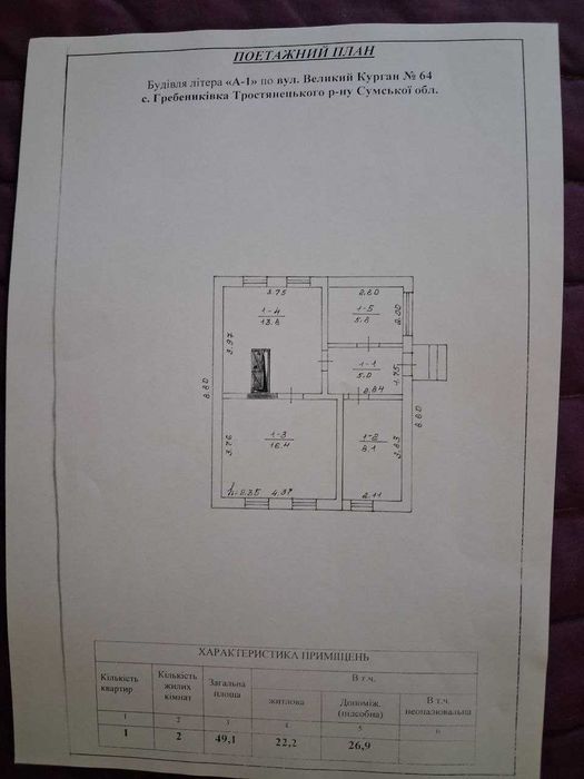 Продається будинок в с.Гребениківка Тростянецького р-ну.