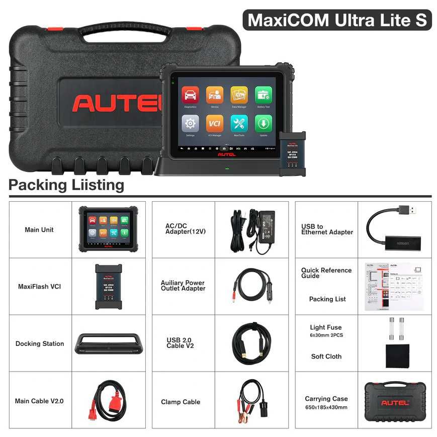 Autel MaxiCom ULTRA LITE S DoIP/CAN FD J2534 PL + Autel MaxiTPMS TS508