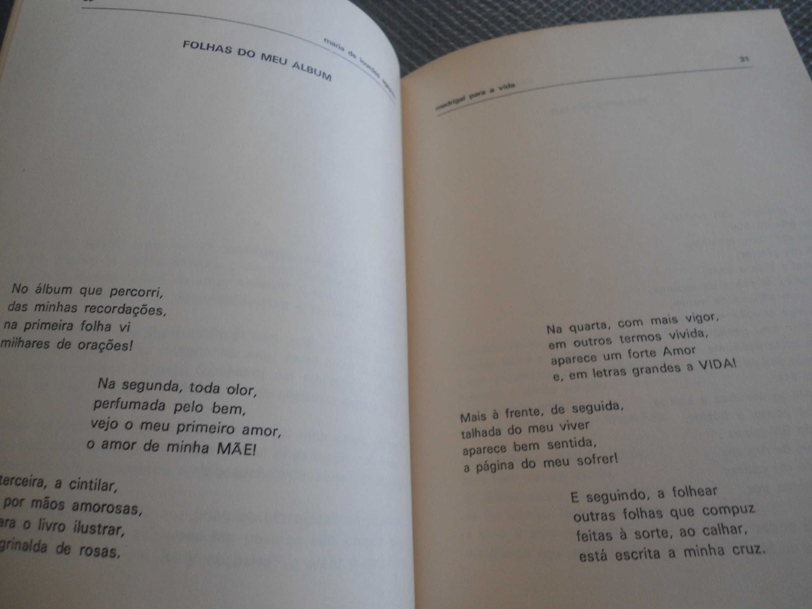 Madrigal para a vida (poemas) de Mª de Lourdes  Agapito (1979)