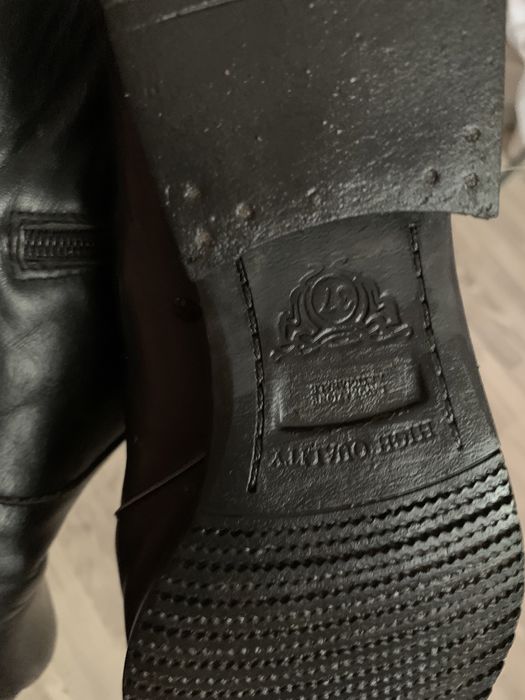 Зиние кожаные замшевые сапоги ботфорды