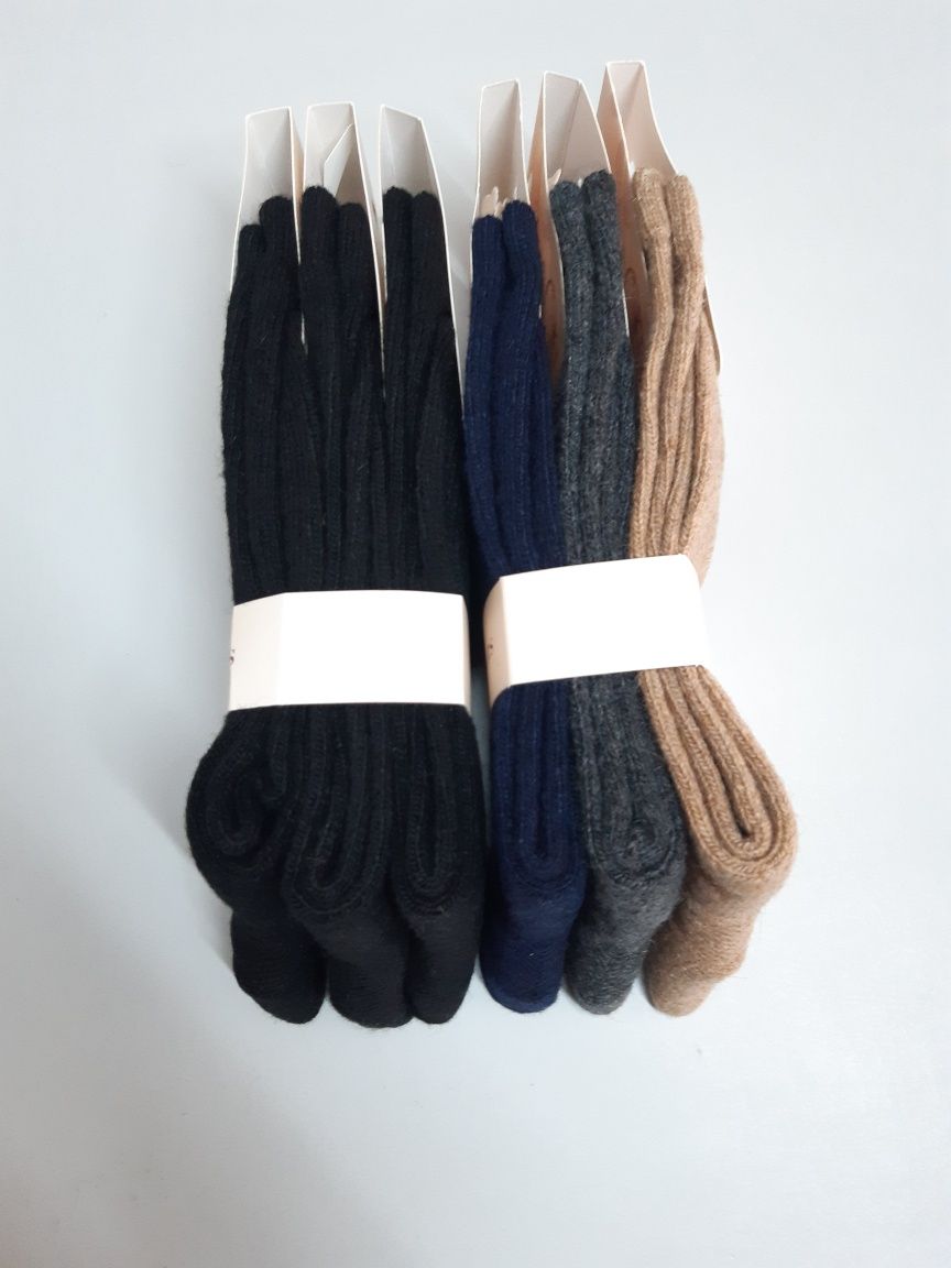6 pares de meias novas em lã, tamanho 35-40