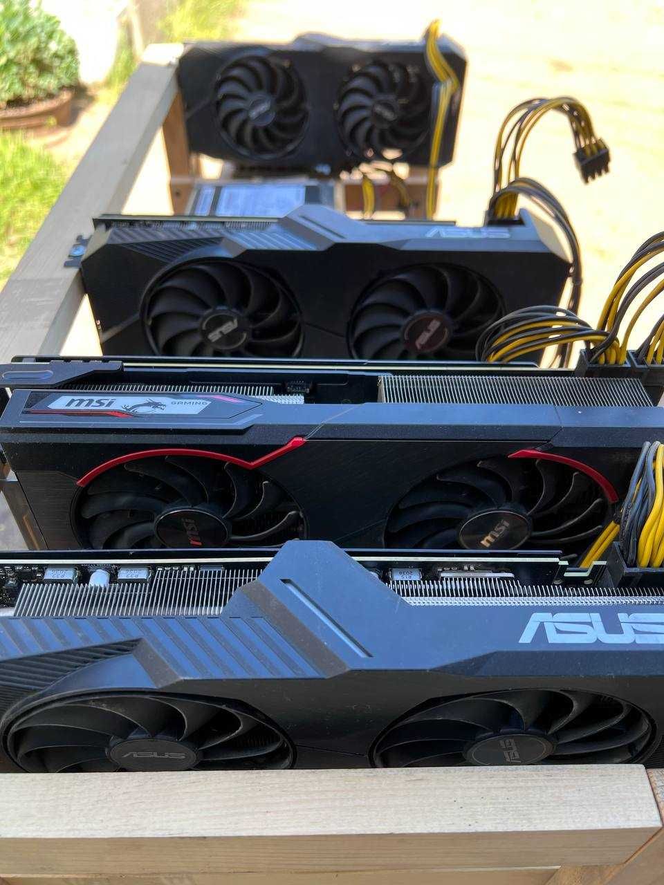 Майнинг ферма из 4 видеокарт RX 5600 XT в идеальном состоянии