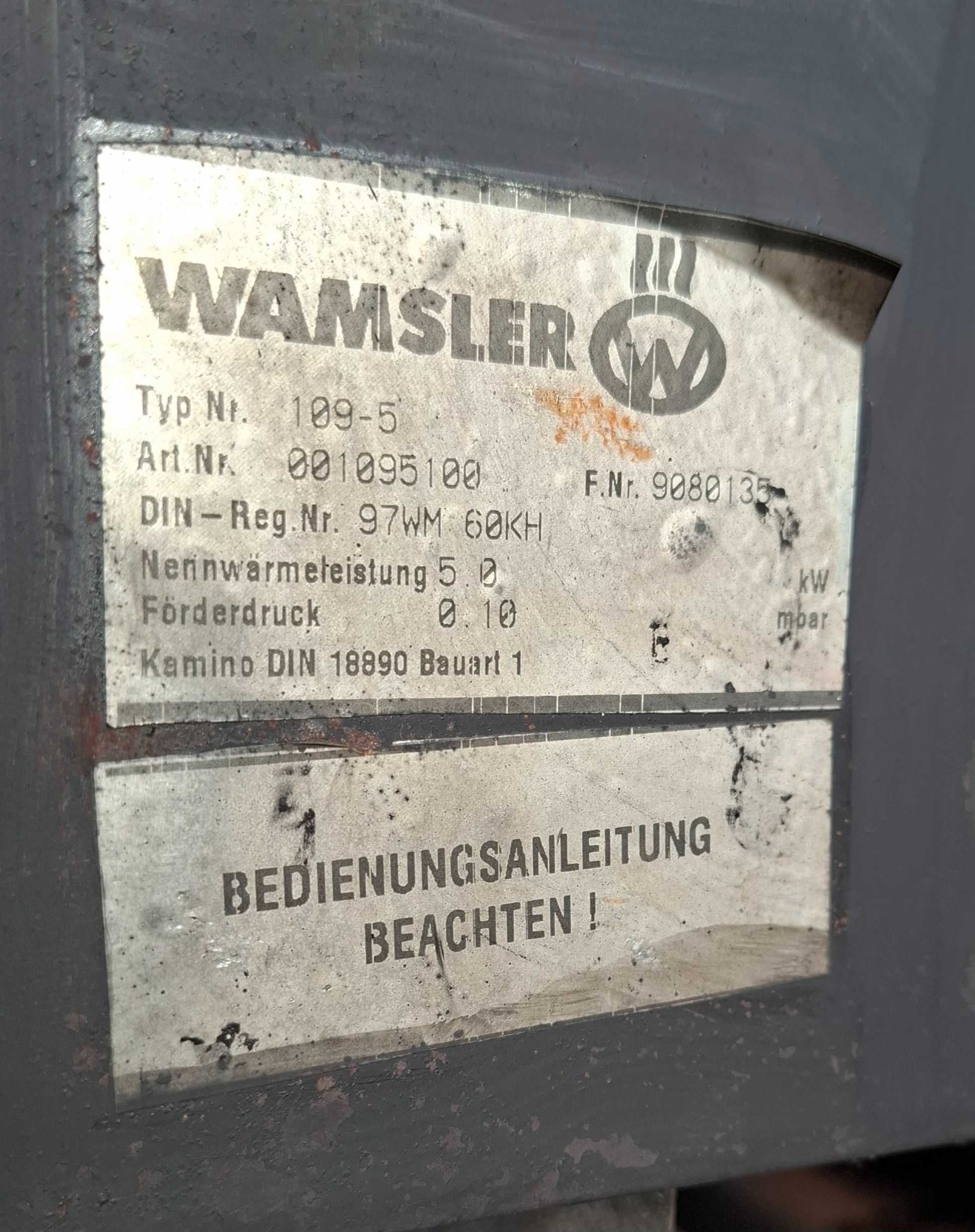 Koza kominek Wamsler Serwant wolnostojący 5 kW żeliwny piec + szamot