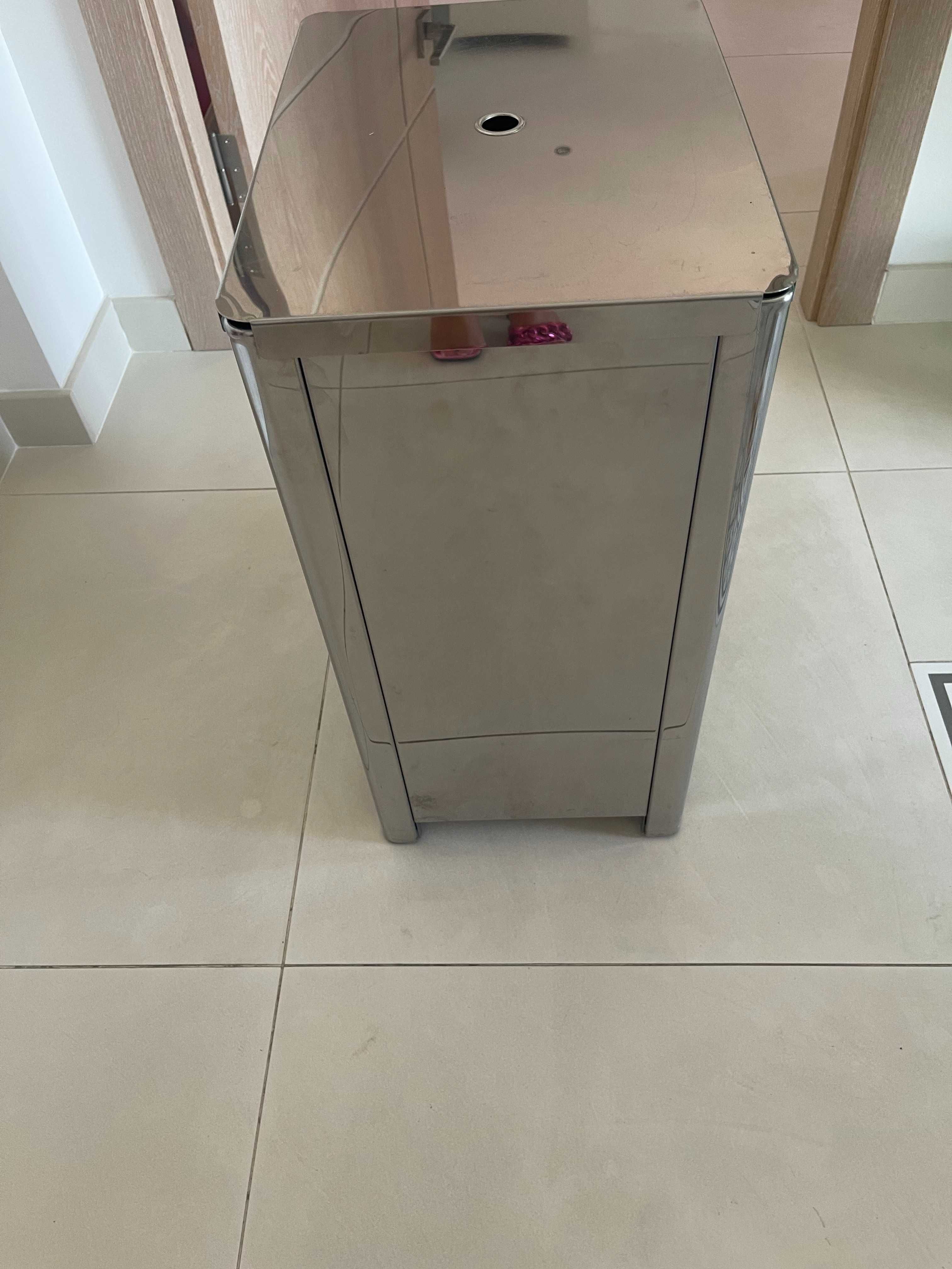 cesta inox roupa de banho inox brilhante retangular