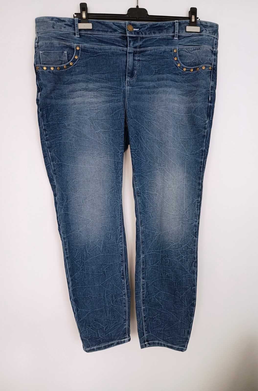 Spodnie damskie jeansy skinny 48 Janina XXXL dżinsy