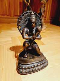 PIĘKNA stara rzeźba z brązu- DOSTOJNY hinduski bóg HANUMANA