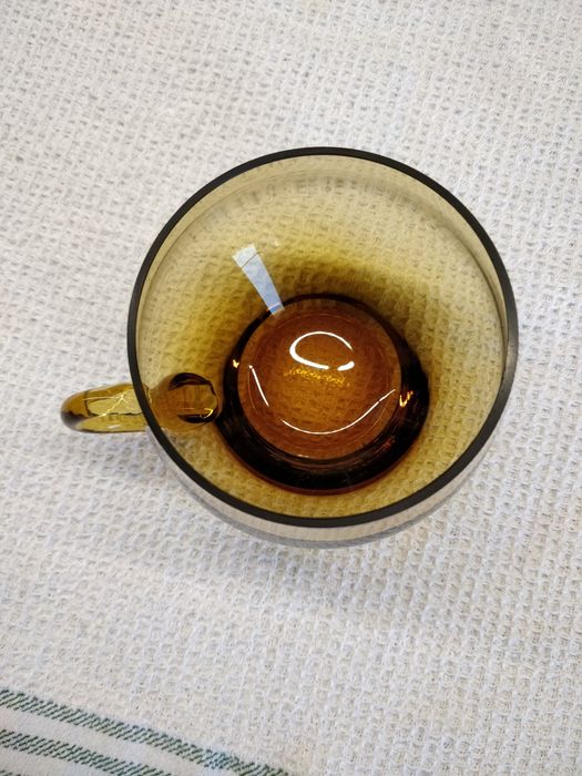 Szklanka żółte szkło PRL