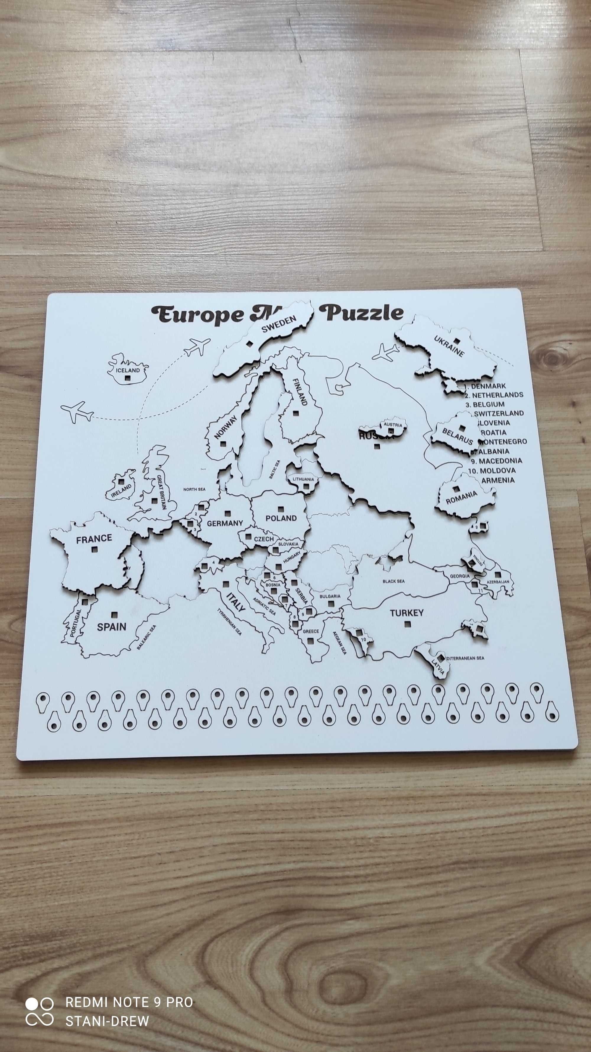 Mapa europy puzzle