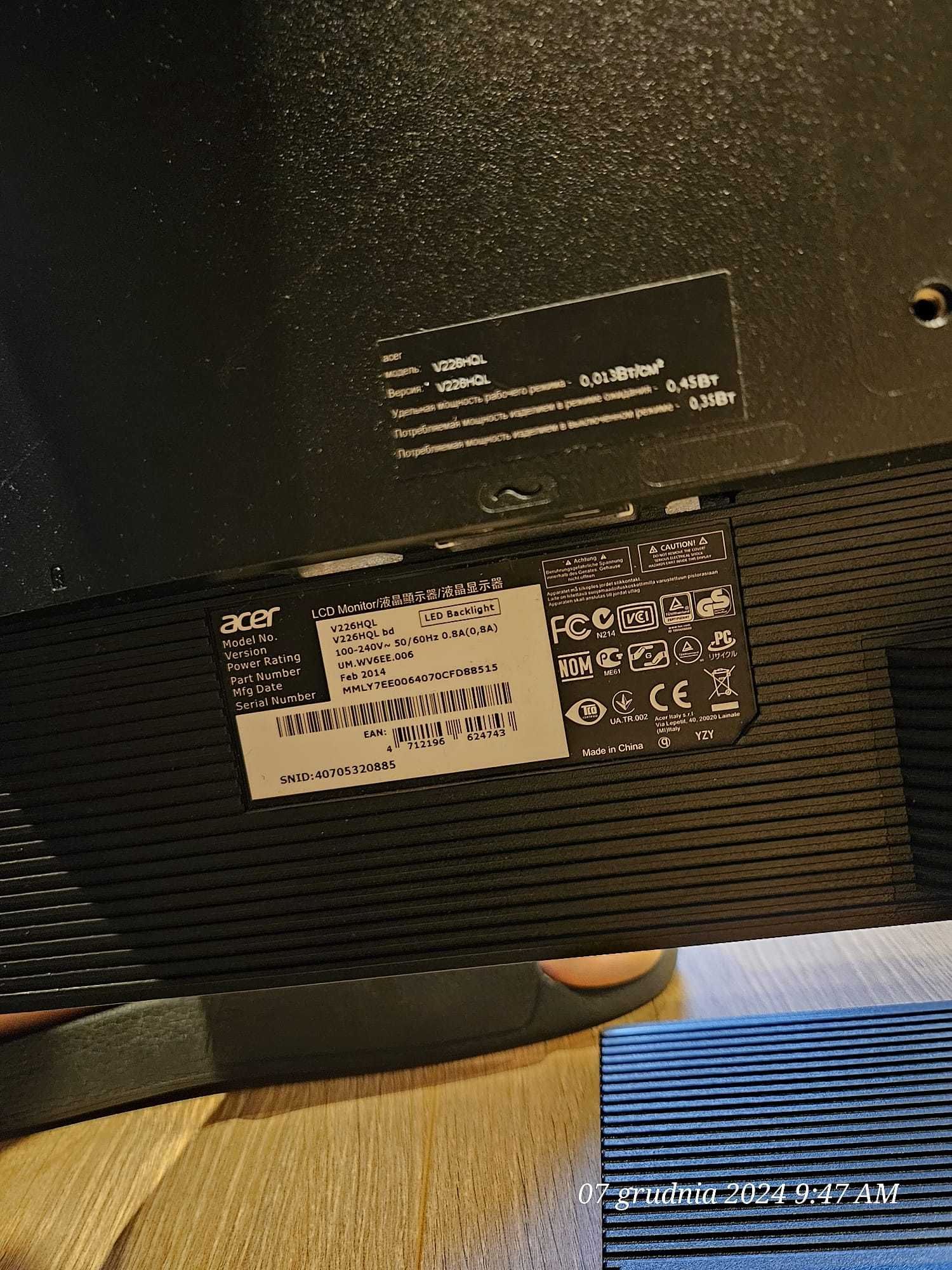 Monitor AcerV226HQL