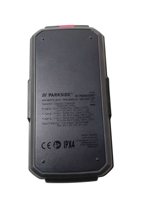 Power Bank Parkside HG11457. 20000MAH
