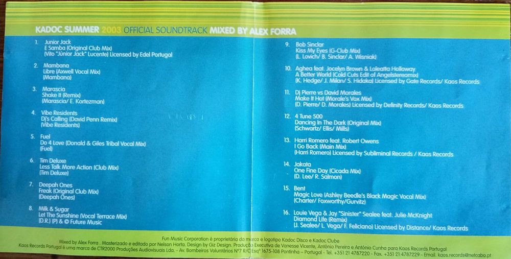 Summer 2003 - - - - - Official Soundtrack - - - - - CD