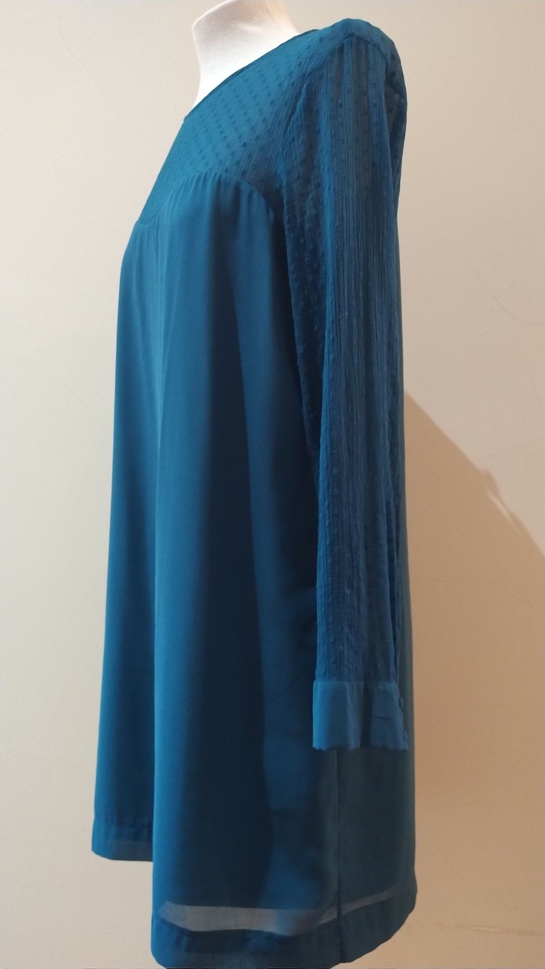 Vestido azul petróleo Zara M