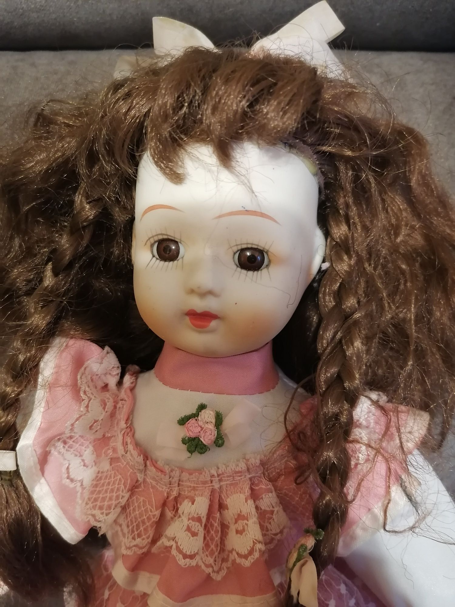 Stara lalka porcelanowa 42cm PRL