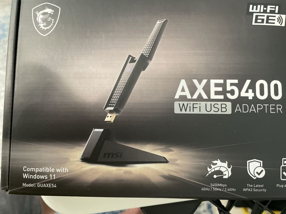 MSI AXE5400 - Mocna karta sieciowa usb.