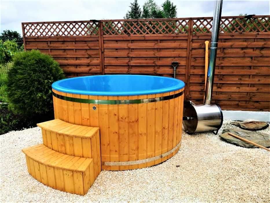 Balia ogrodowa jacuzzi LED, hydromasaż, napowietrzanie, pokrywa termo