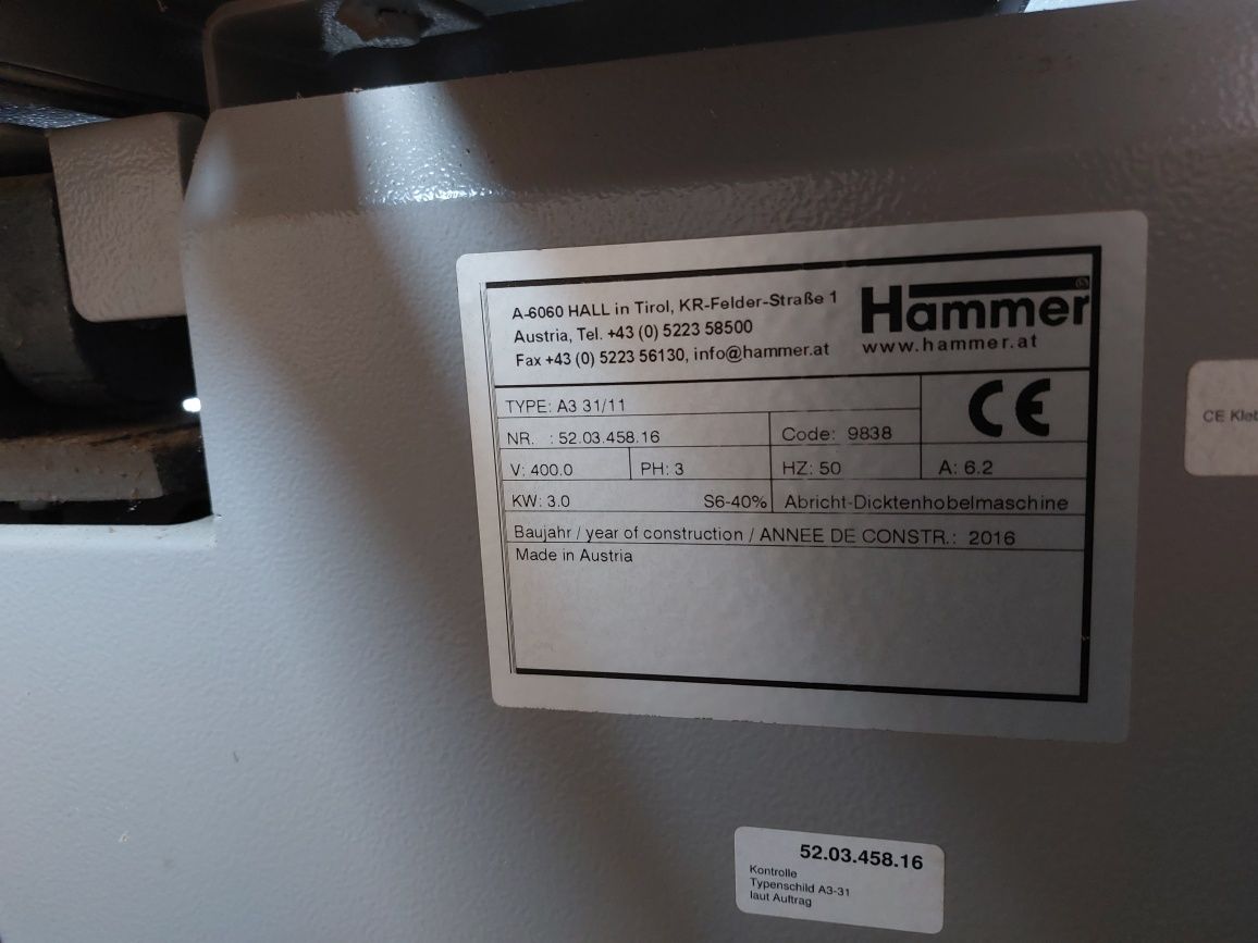 Hammer A3-31 wyrówniarko - grubosciówka heblarka