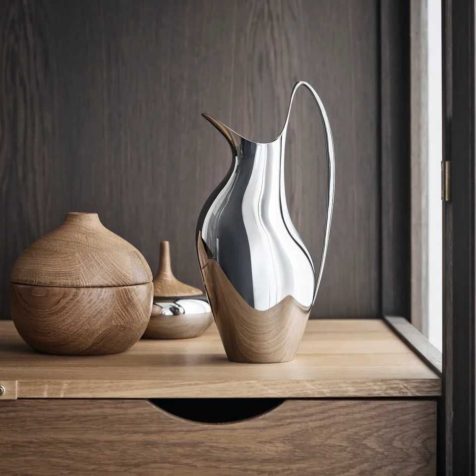 Georg Jensen / HENNING KOPPEL / Stalowy Dzbanek / 1,2 l / Srebrny
