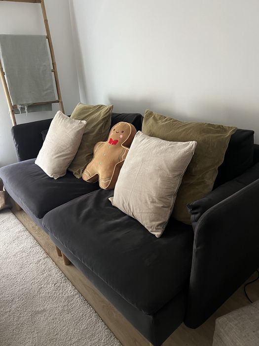 Sofá cinza escuro como novo