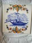 Azulejo de coleção, pintado à mão "barco do rio Douro"