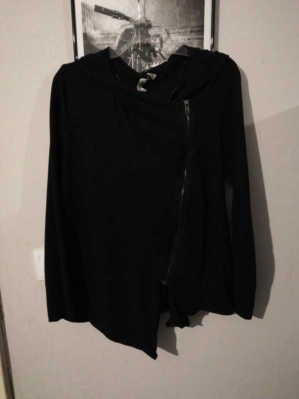 Narzutka bluza cienka asymetryczna czarna