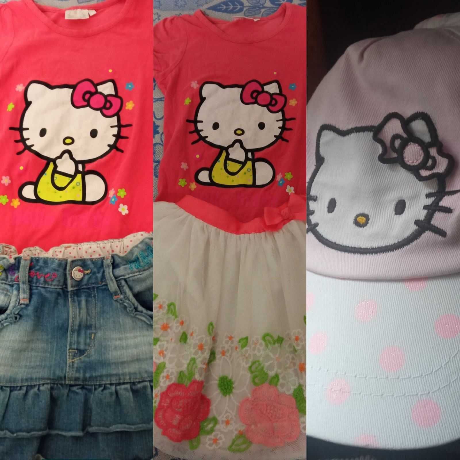 Футболка спідниця комплект костюм летний кепка Hello kitty