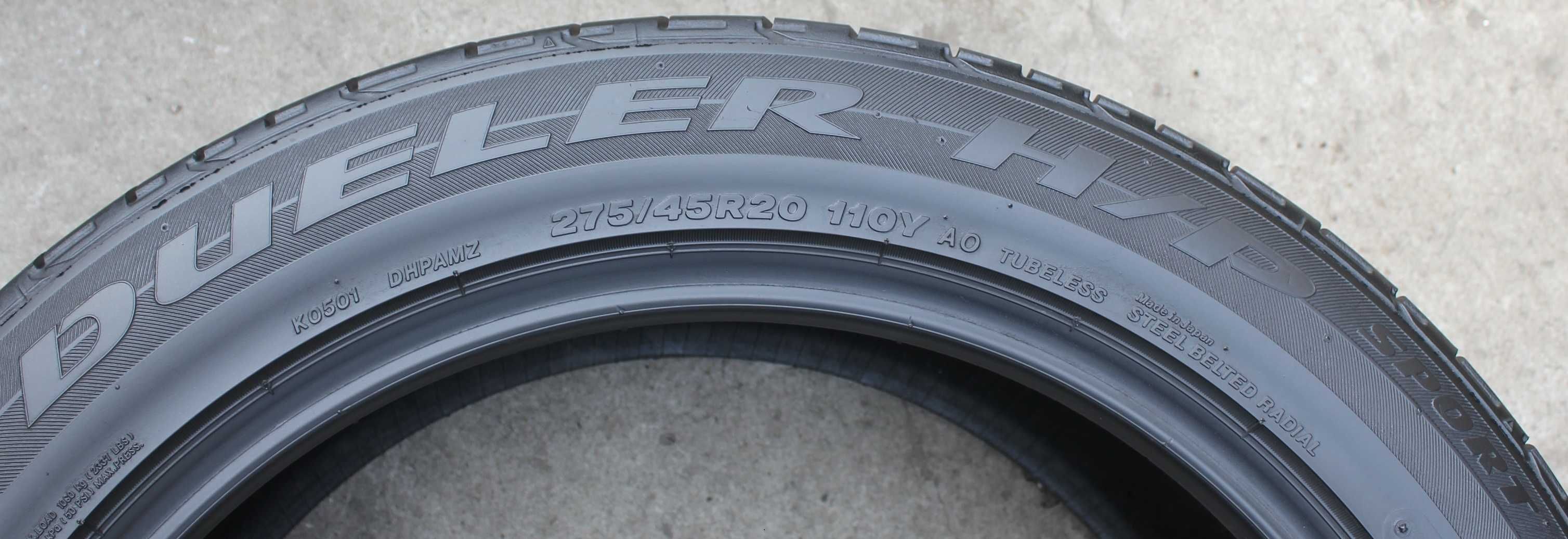 Літні шини, літня резина 275/45/R20 Bridgestone Dueler H/P Sport