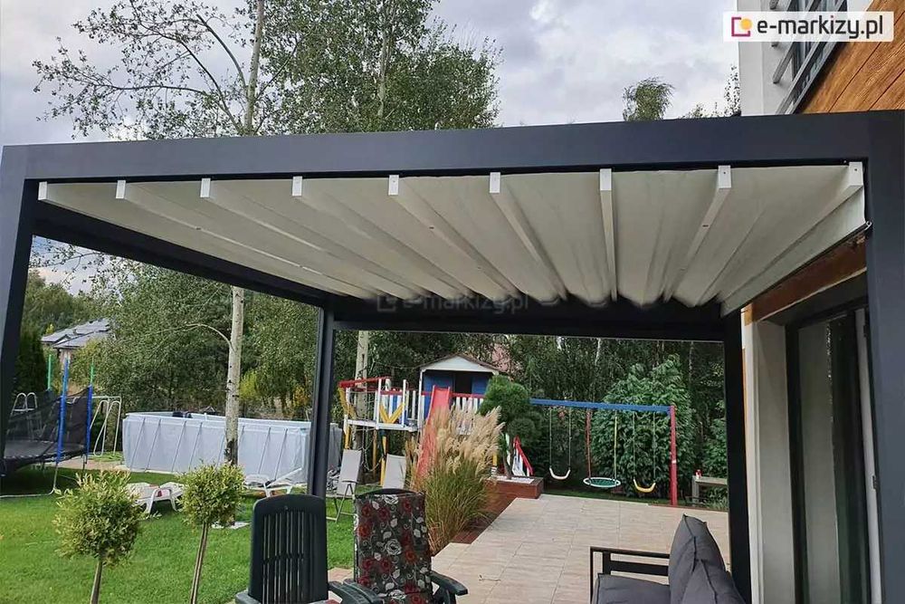 OKAZJA OUTLET – Pergola Luxury 350×350 cm + refleksol + Led + Somfy
