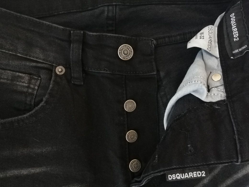 NOWE spodnie jeansowe Dsquared spodnie jeans czarne L 40 32 dsq icon