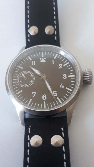 Parnis Pilot Relógio Corda Manual Militar