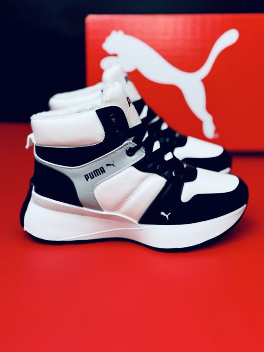 Успей до зимы -70%  Кожаные кроссовки Puma зимние на меху утепленные