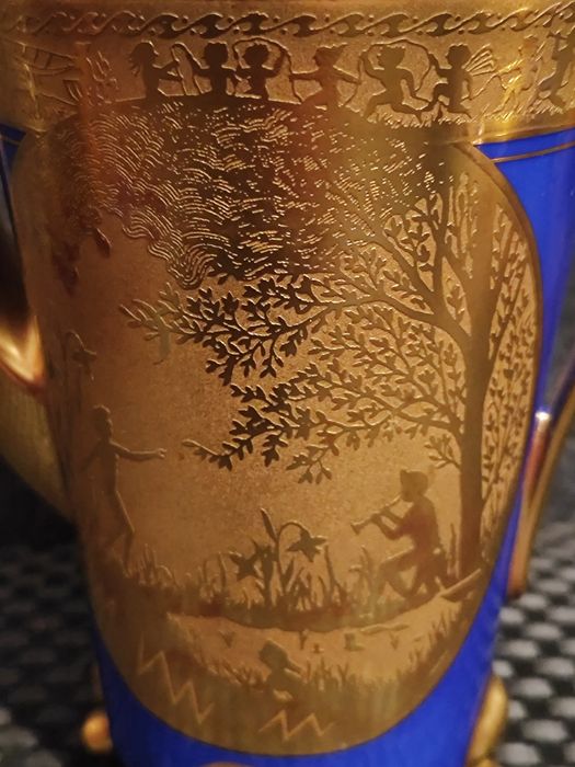 Porcelana Wiedeń Serwis  Tet- Ta -Tet J.Kuba Karlsbad Złoto 24 K