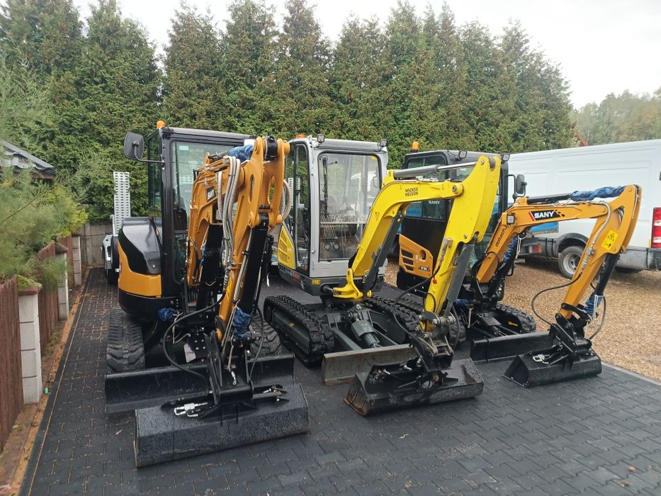 WYNAJEM Minikoparki Wypożyczalnia Wiertnica Młot do kucia Mini Koparka